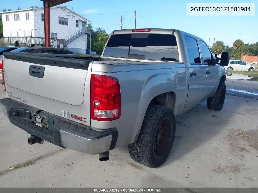 2007 GMC Sierra 1500 Sle1 VIN: 2GTEC13C171581984 Lot: 40283212