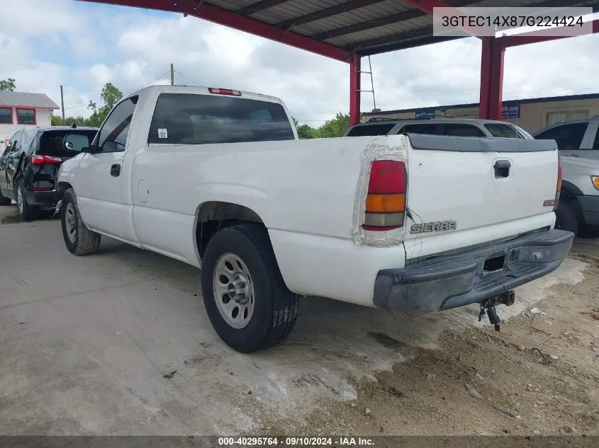 2007 GMC Sierra 1500 Classic Work Truck VIN: 3GTEC14X87G224424 Lot: 40295764