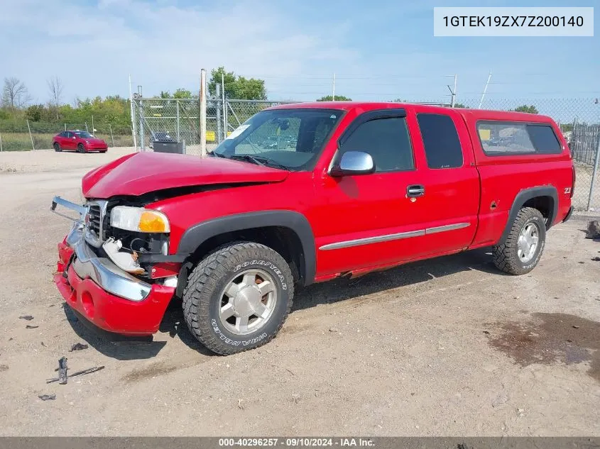 2007 GMC Sierra 1500 Classic K1500 Classic VIN: 1GTEK19ZX7Z200140 Lot: 40296257