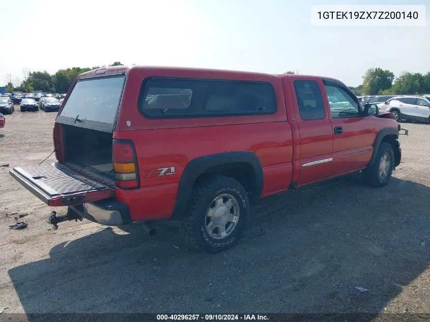 2007 GMC Sierra 1500 Classic K1500 Classic VIN: 1GTEK19ZX7Z200140 Lot: 40296257