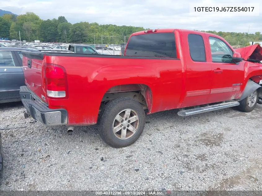 2007 GMC New Sierra C1500 VIN: 1GTEC19J67Z554017 Lot: 40312296