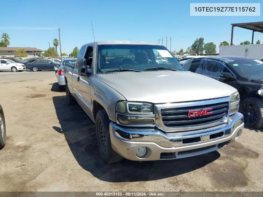 2007 GMC Sierra 1500 Classic Sle1 VIN: 1GTEC19Z77E115762 Lot: 40313153