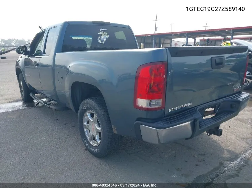 2007 GMC Sierra 1500 Work Truck VIN: 1GTEC19C27Z589140 Lot: 40324346