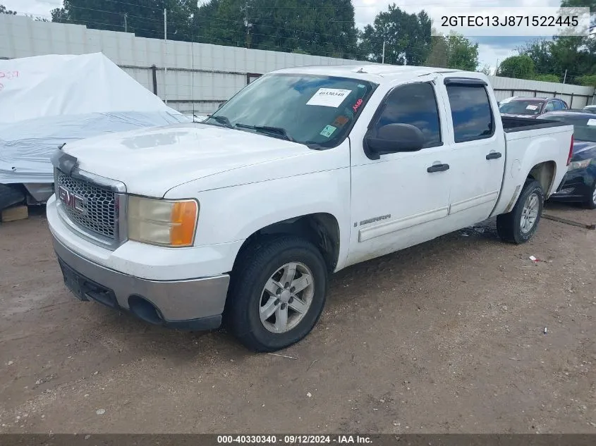 2007 GMC Sierra 1500 Sle1 VIN: 2GTEC13J871522445 Lot: 40330340