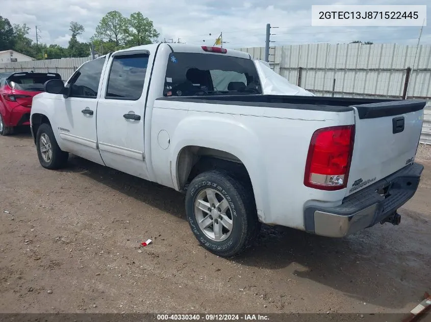 2007 GMC Sierra 1500 Sle1 VIN: 2GTEC13J871522445 Lot: 40330340