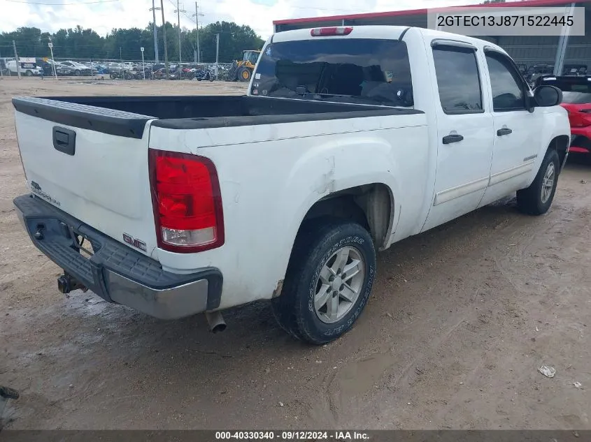 2007 GMC Sierra 1500 Sle1 VIN: 2GTEC13J871522445 Lot: 40330340