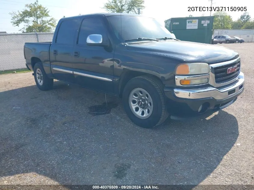 2007 GMC Sierra 1500 Classic Sl VIN: 2GTEC13V371150905 Lot: 40375509