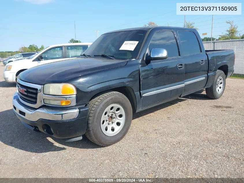 2007 GMC Sierra 1500 Classic Sl VIN: 2GTEC13V371150905 Lot: 40375509