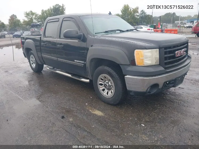 2007 GMC Sierra 1500 Work Truck VIN: 2GTEK13C571526022 Lot: 40381111