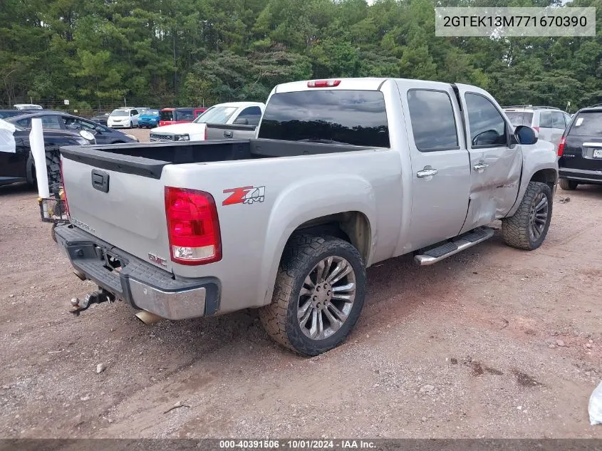 2007 GMC Sierra 1500 Slt VIN: 2GTEK13M771670390 Lot: 40391506