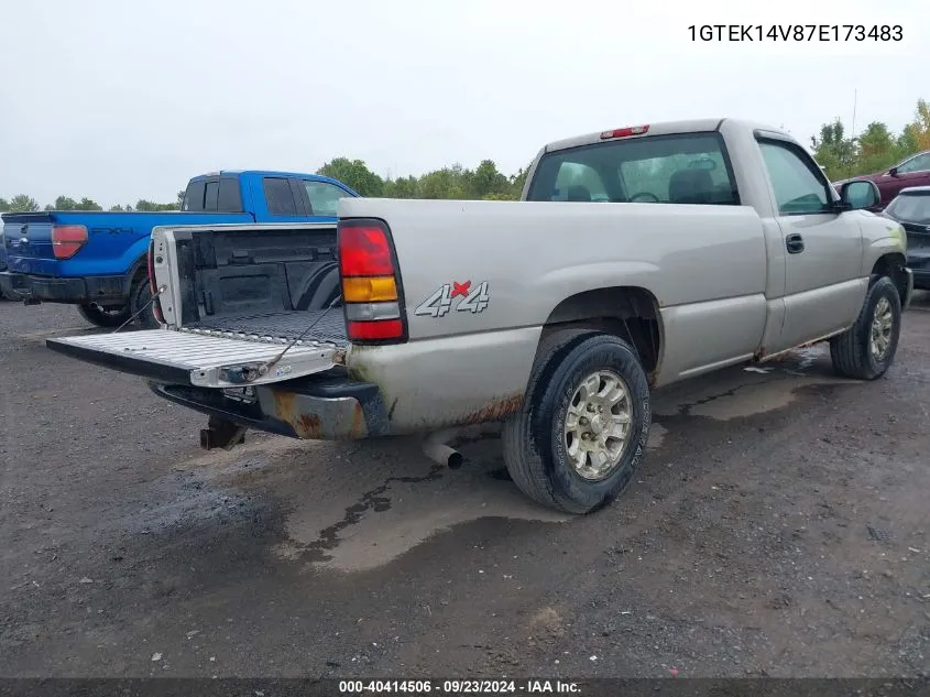 2007 GMC Sierra 1500 Classic Work Truck VIN: 1GTEK14V87E173483 Lot: 40413251