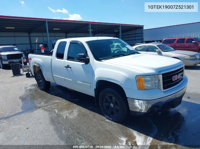 2007 GMC Sierra 1500 Sle2 VIN: 1GTEK19007Z521301 Lot: 40420719