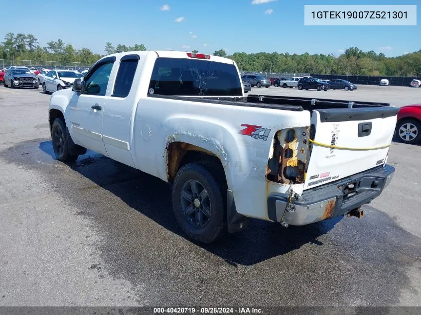 2007 GMC Sierra 1500 Sle2 VIN: 1GTEK19007Z521301 Lot: 40420719