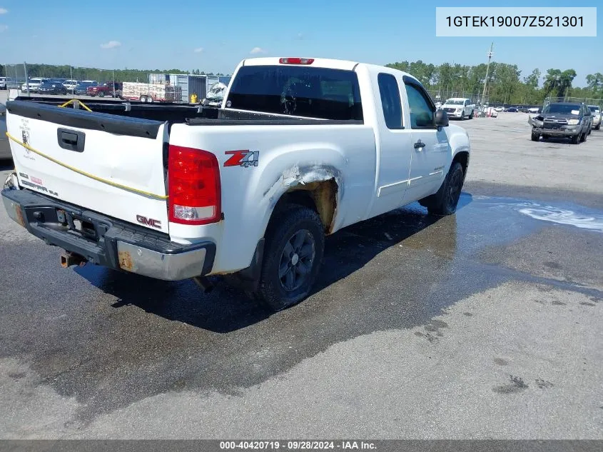 2007 GMC Sierra 1500 Sle2 VIN: 1GTEK19007Z521301 Lot: 40420719