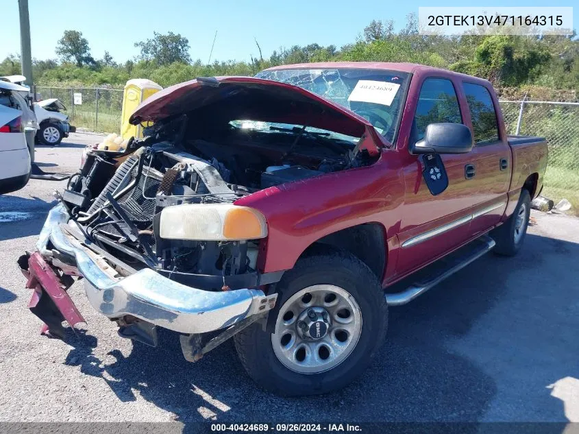 2007 GMC Sierra 1500 Classic Sl VIN: 2GTEK13V471164315 Lot: 40424689