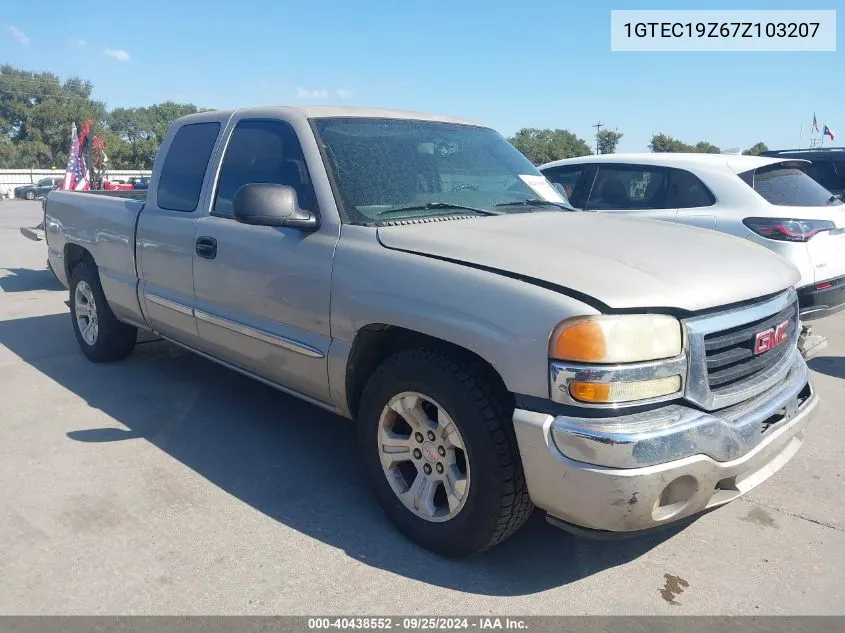 2007 GMC Sierra 1500 Classic Sle2 VIN: 1GTEC19Z67Z103207 Lot: 40438552