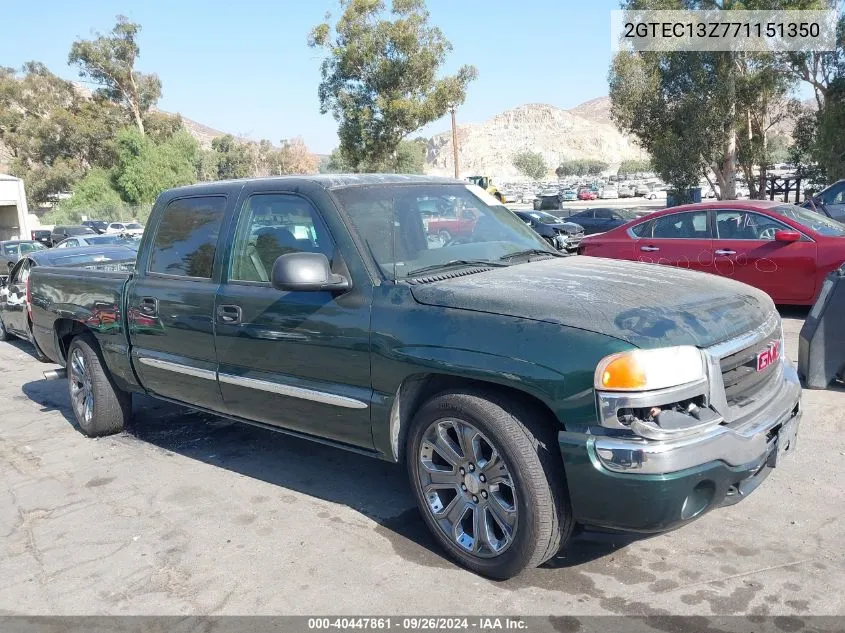 2007 GMC Sierra 1500 Classic Sle1 VIN: 2GTEC13Z771151350 Lot: 40447861