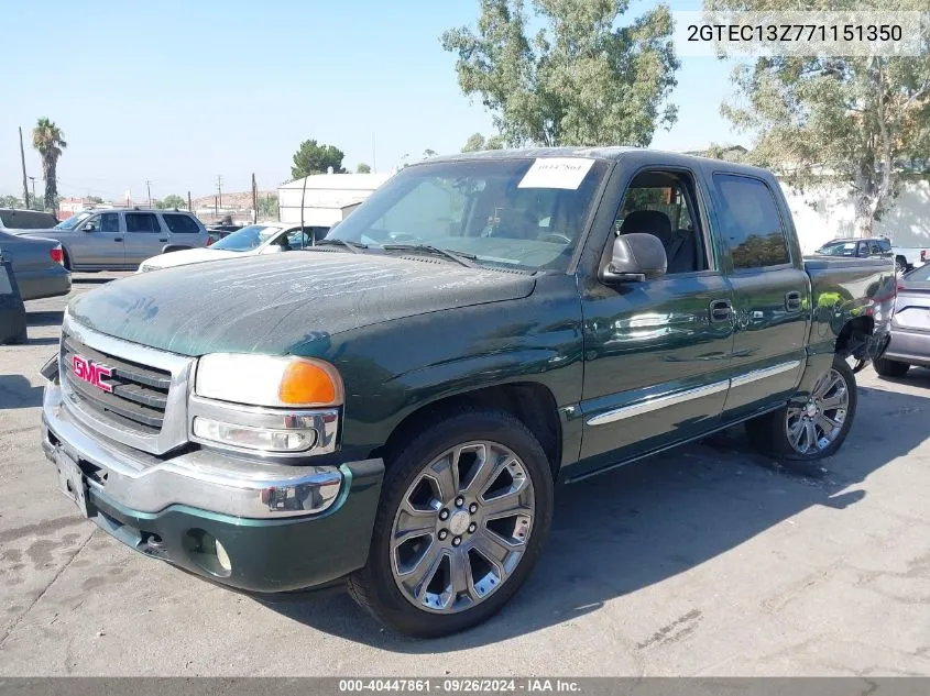 2007 GMC Sierra 1500 Classic Sle1 VIN: 2GTEC13Z771151350 Lot: 40447861