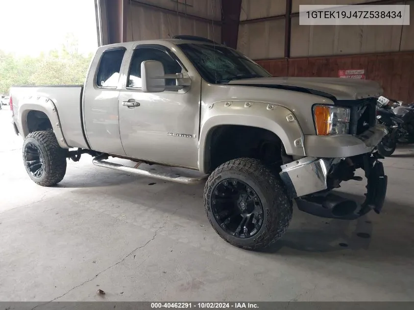 2007 GMC Sierra 1500 Slt VIN: 1GTEK19J47Z538434 Lot: 40462291