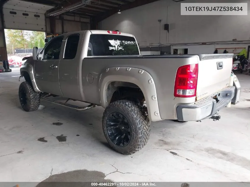 2007 GMC Sierra 1500 Slt VIN: 1GTEK19J47Z538434 Lot: 40462291