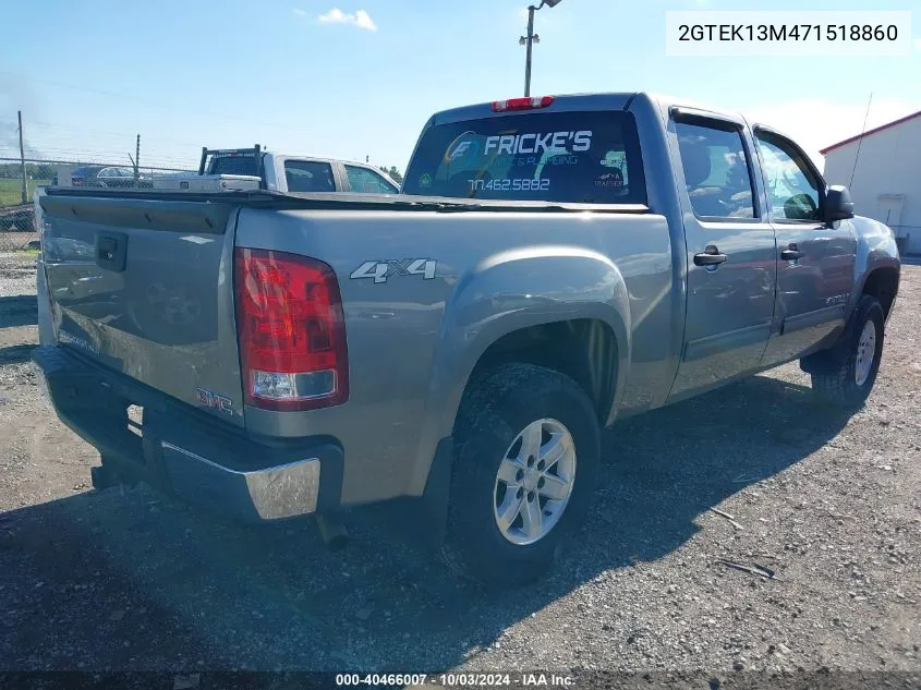 2007 GMC Sierra 1500 Sle1 VIN: 2GTEK13M471518860 Lot: 40466007