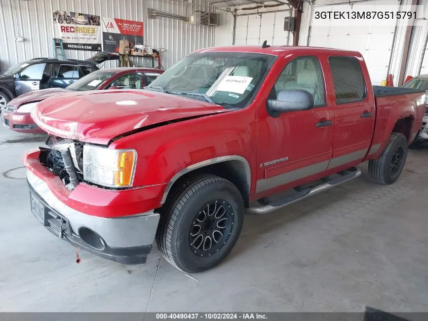 2007 GMC Sierra 1500 Sle1 VIN: 3GTEK13M87G515791 Lot: 40490437