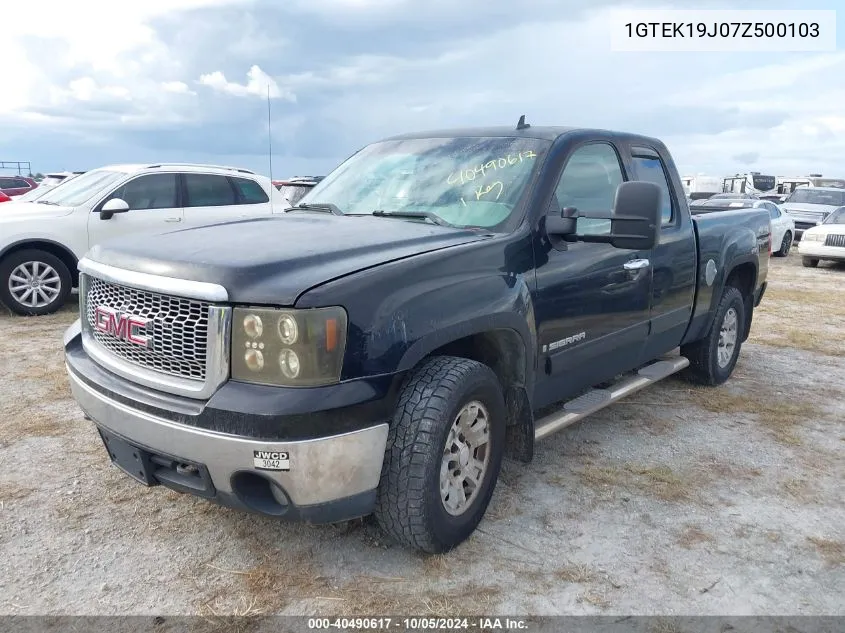 2007 GMC New Sierra K1500 VIN: 1GTEK19J07Z500103 Lot: 40490617