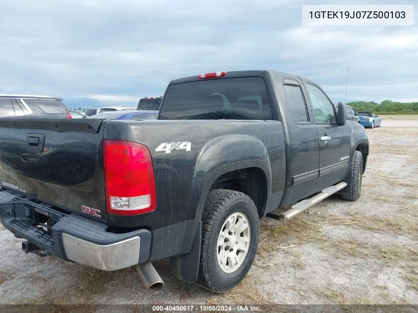 2007 GMC New Sierra K1500 VIN: 1GTEK19J07Z500103 Lot: 40490617