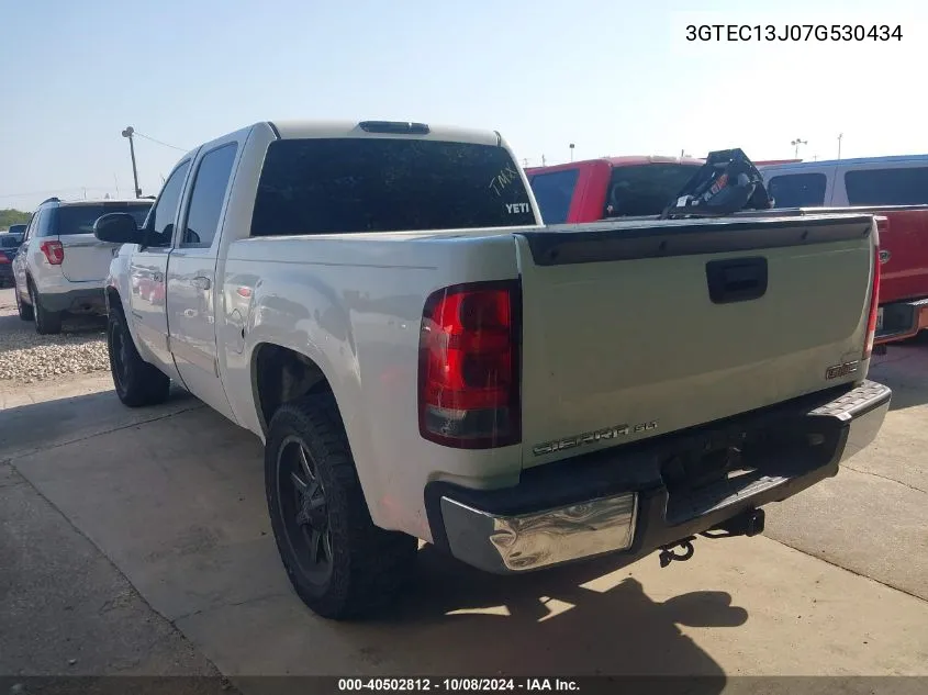 2007 GMC Sierra 1500 Slt VIN: 3GTEC13J07G530434 Lot: 40502812