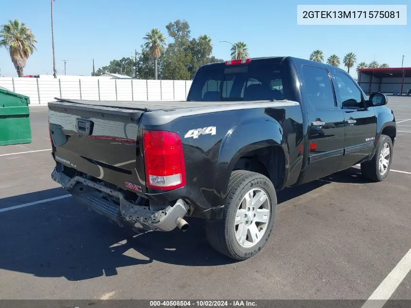 2007 GMC Sierra 1500 Sle2 VIN: 2GTEK13M171575081 Lot: 40508504