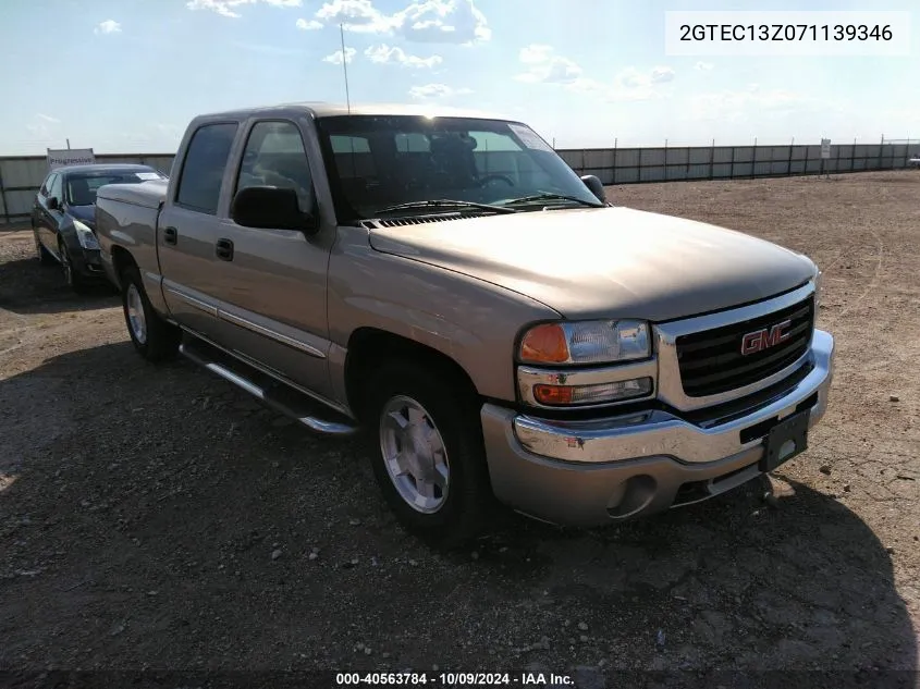 2007 GMC Sierra 1500 Classic Sle1 VIN: 2GTEC13Z071139346 Lot: 40563784