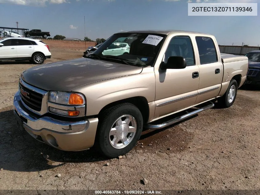 2007 GMC Sierra 1500 Classic Sle1 VIN: 2GTEC13Z071139346 Lot: 40563784