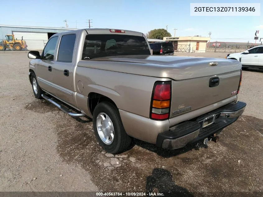 2007 GMC Sierra 1500 Classic Sle1 VIN: 2GTEC13Z071139346 Lot: 40563784