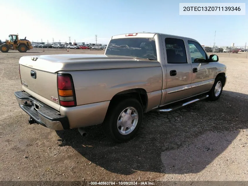 2007 GMC Sierra 1500 Classic Sle1 VIN: 2GTEC13Z071139346 Lot: 40563784