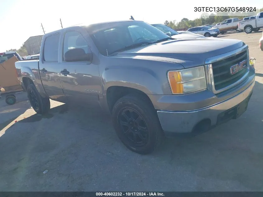 2007 GMC Sierra 1500 Sl VIN: 3GTEC13C67G548924 Lot: 40602232