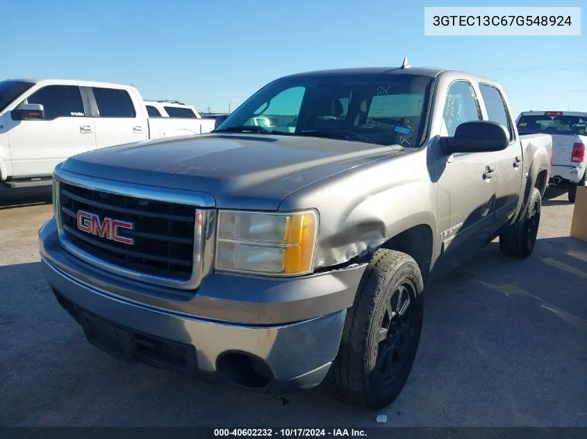 2007 GMC Sierra 1500 Sl VIN: 3GTEC13C67G548924 Lot: 40602232