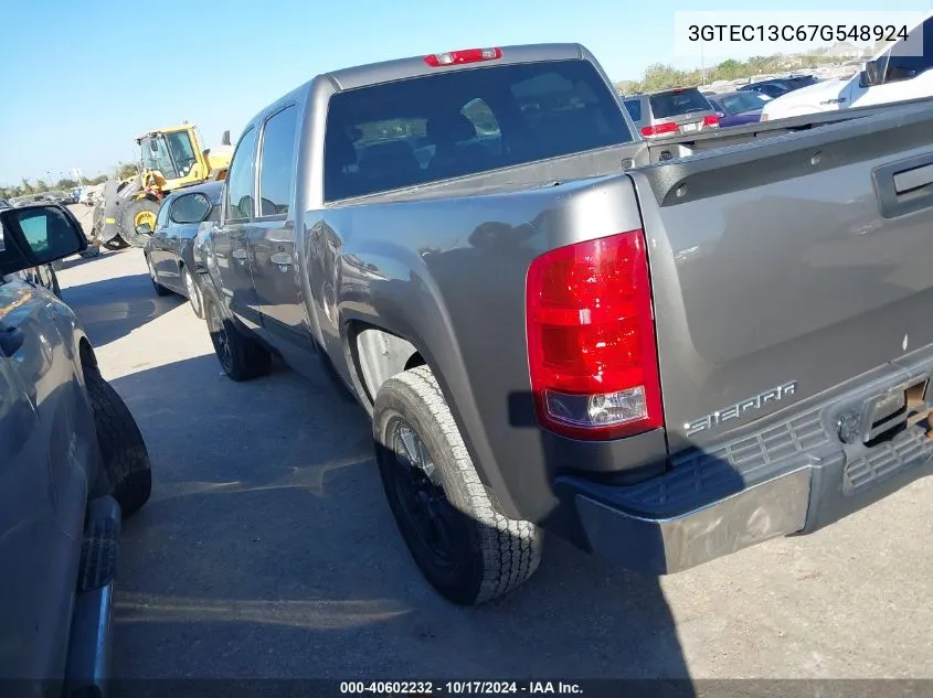 2007 GMC Sierra 1500 Sl VIN: 3GTEC13C67G548924 Lot: 40602232