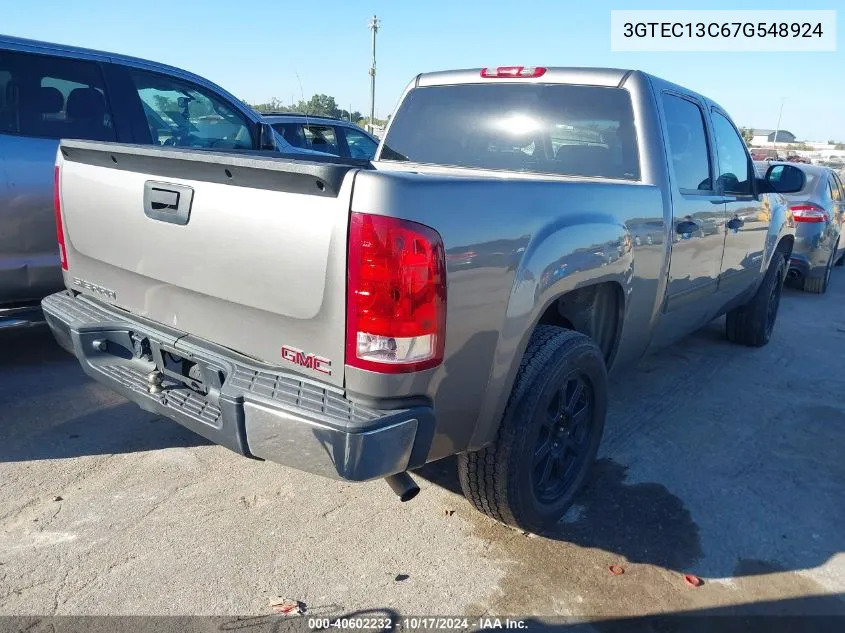 2007 GMC Sierra 1500 Sl VIN: 3GTEC13C67G548924 Lot: 40602232