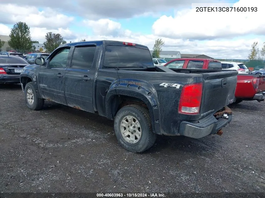 2007 GMC Sierra 1500 Sle1 VIN: 2GTEK13C871600193 Lot: 40603963