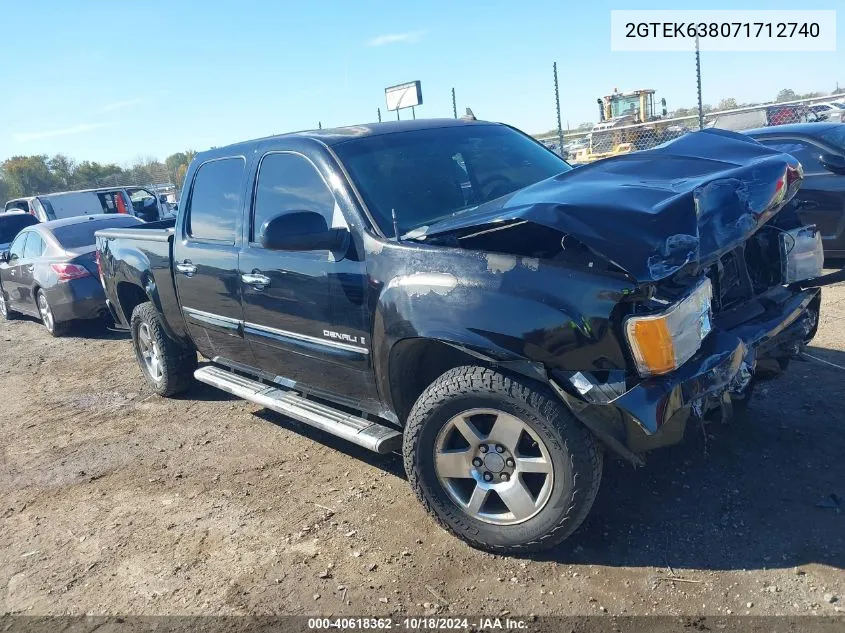 2007 GMC Sierra 1500 Denali VIN: 2GTEK638071712740 Lot: 40618362