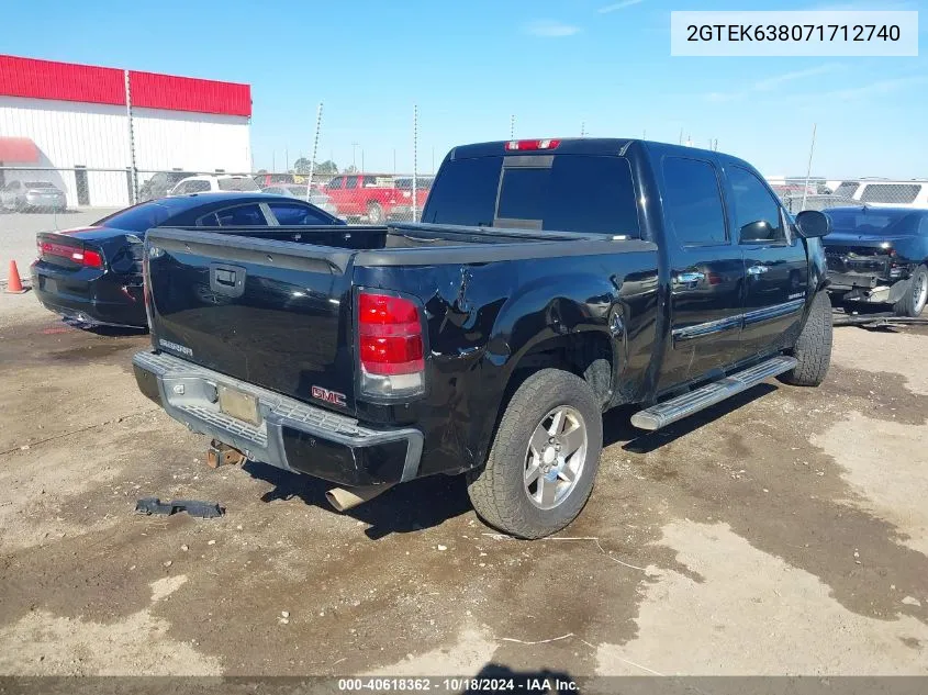 2007 GMC Sierra 1500 Denali VIN: 2GTEK638071712740 Lot: 40618362