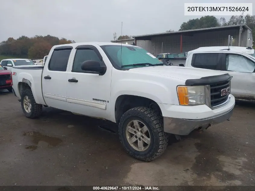 2007 GMC Sierra 1500 Sle2 VIN: 2GTEK13MX71526624 Lot: 40629647