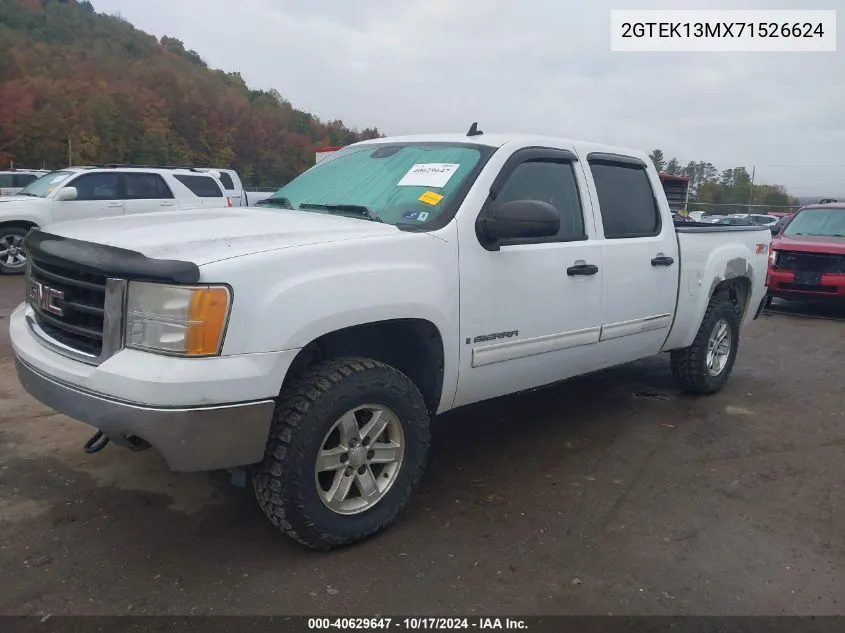 2007 GMC Sierra 1500 Sle2 VIN: 2GTEK13MX71526624 Lot: 40629647