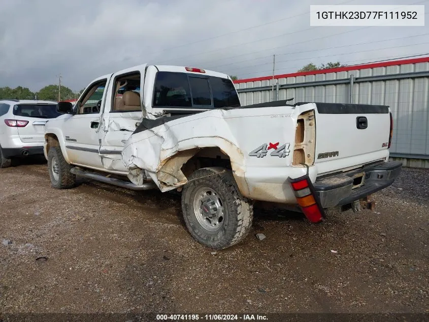 2007 GMC Sierra 2500Hd Classic Slt VIN: 1GTHK23D77F111952 Lot: 40741195