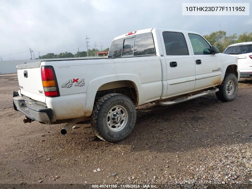 2007 GMC Sierra 2500Hd Classic Slt VIN: 1GTHK23D77F111952 Lot: 40741195