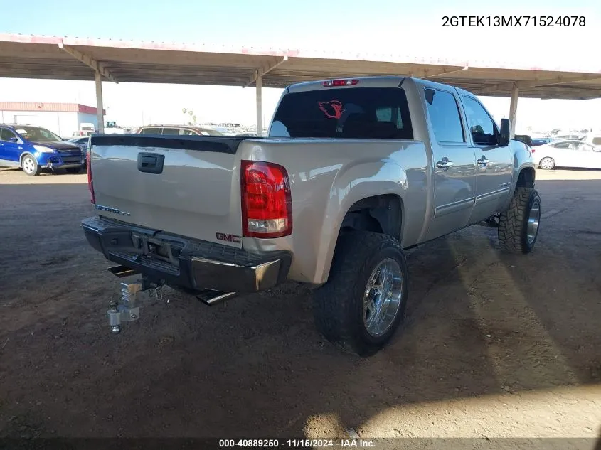 2007 GMC Sierra 1500 Sle1 VIN: 2GTEK13MX71524078 Lot: 40889250