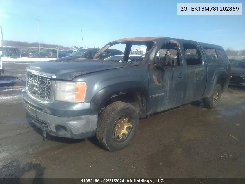 2008 GMC Sierra K1500 VIN: 2GTEK13M781202869 Lot: 11952186