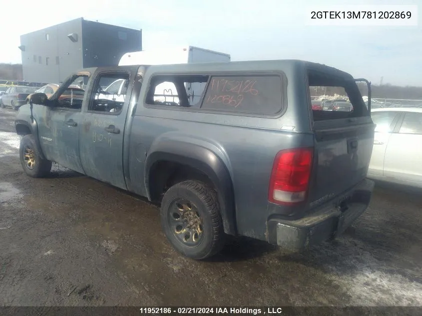 2008 GMC Sierra K1500 VIN: 2GTEK13M781202869 Lot: 11952186