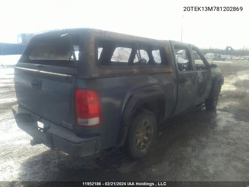 2008 GMC Sierra K1500 VIN: 2GTEK13M781202869 Lot: 11952186