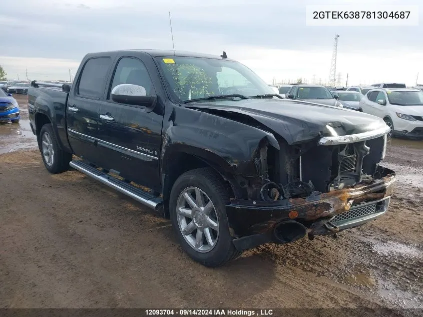 2008 GMC Sierra 1500 VIN: 2GTEK638781304687 Lot: 12093704